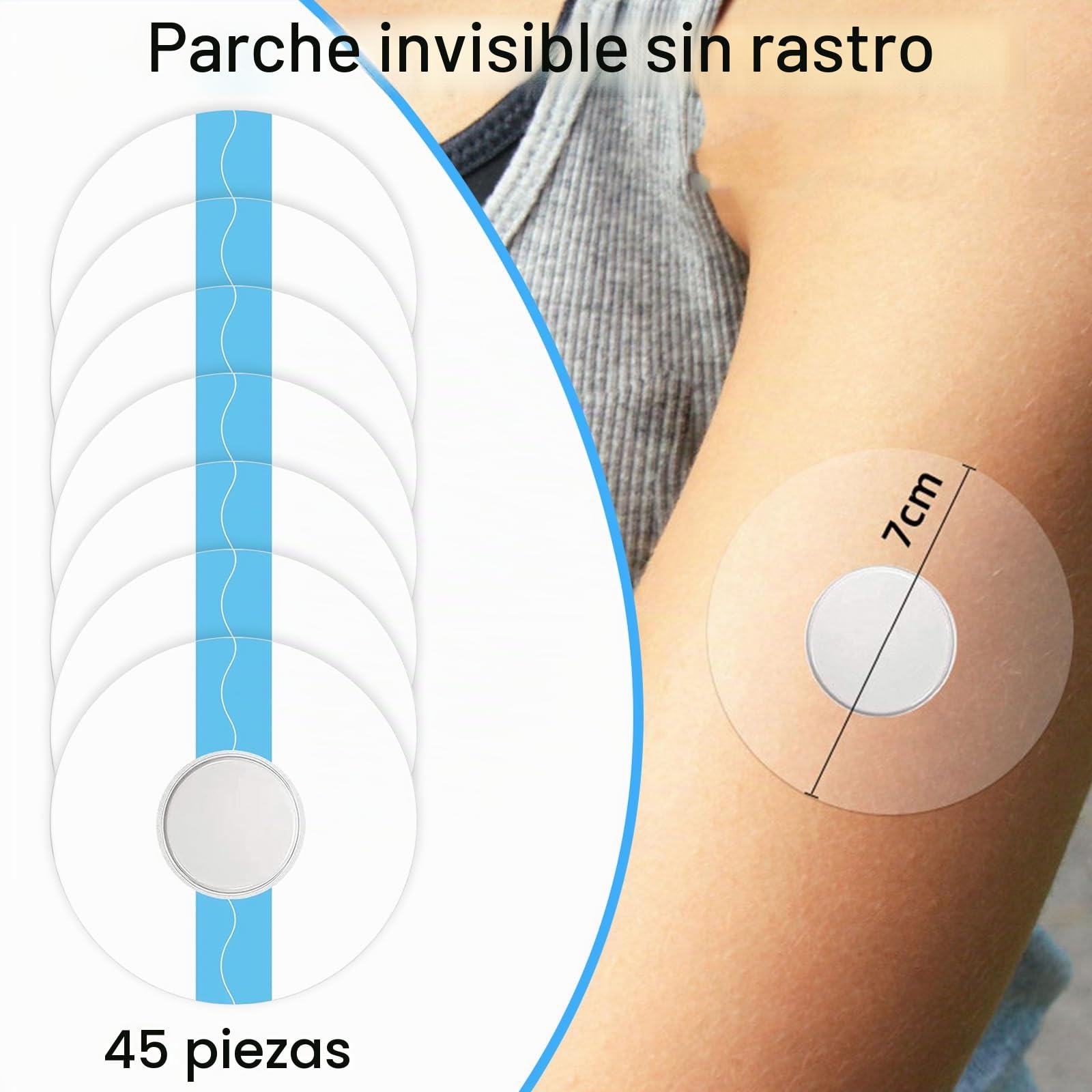 GOMETY Freestyle y Libre 2 tirita, 45 unidades de tiritas transparentes para Freestyle Libre 1, 2 y 3 sensores autoadhesivos impermeables y respetuosos con la piel