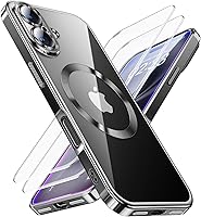 Vista 9 de JUESHITUO Funda para iPhone 16 con protección de pantalla 2X [protector de lente integrado] [imanes N56 más fuertes] [no amarillento] compatible