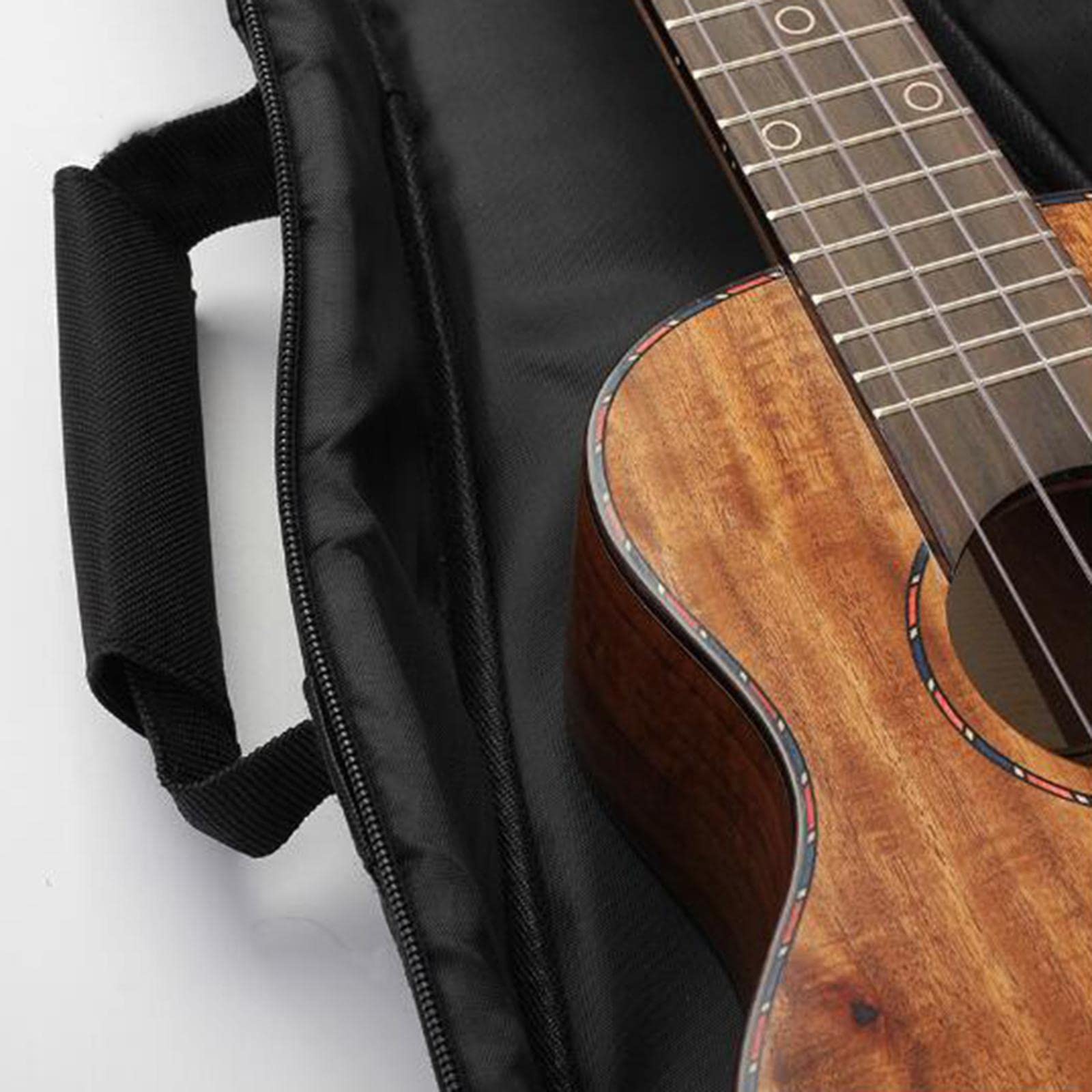 Ukulelen Tragetasche, 10 Mm Dick Gepolsterte Konzerttasche mit Aufbewahrungstasche für Noten, Wasserdicht Und mit Verstellbarem Gurt, 21 Zoll Schwarz