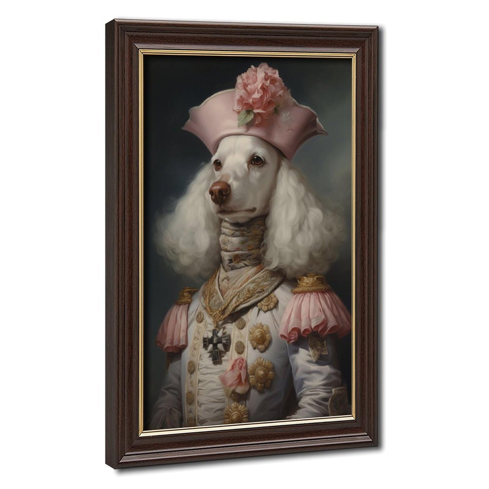 Pyberon Mokume Gane Frame-Style Poodle Canvas Poster For Office Decor Gift