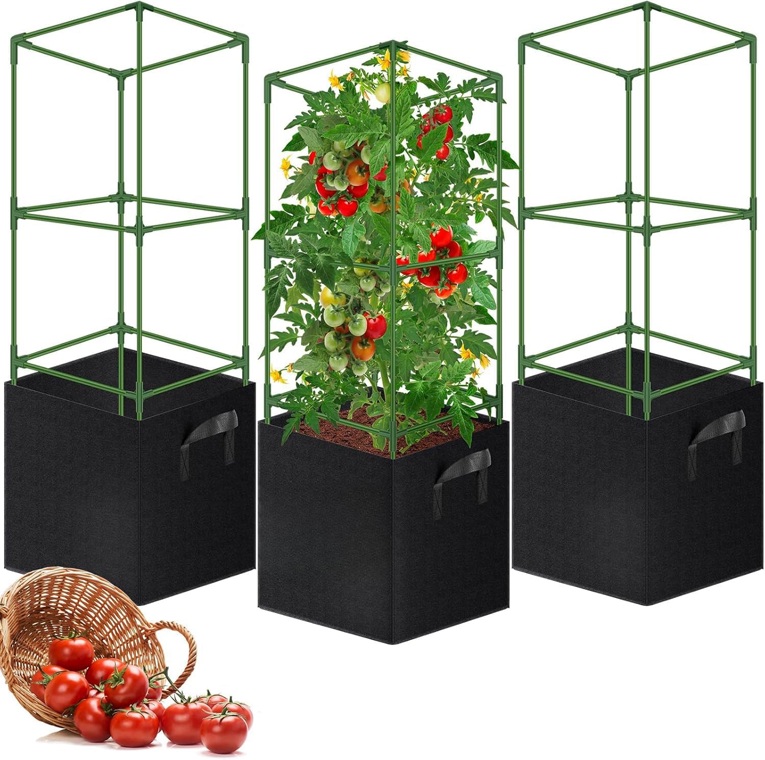 VEVOR Gabbia per Protezione per Piante 5 Pacchetti 38,98 x 38,98cm, Kit di Gabbia per Protezioni per Piante Rete Metallica, Gabbie per Piante da Esterno, Fiori Verdure da Giardino Cortile Orto
