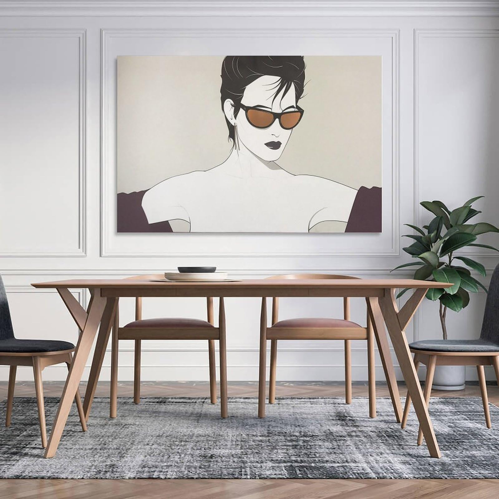 パトリック•ナーゲル　作品名「サングラス　sunglasses」インテリア Amazon.com: Patrick-nagel-sunglasses-gold-foil-edition