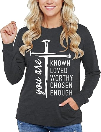 Womens Christian Shirts Mama Graphic Tops with Pocket Long Sleeve Jesus Floral Fall Fashion Gift Tight Tunic