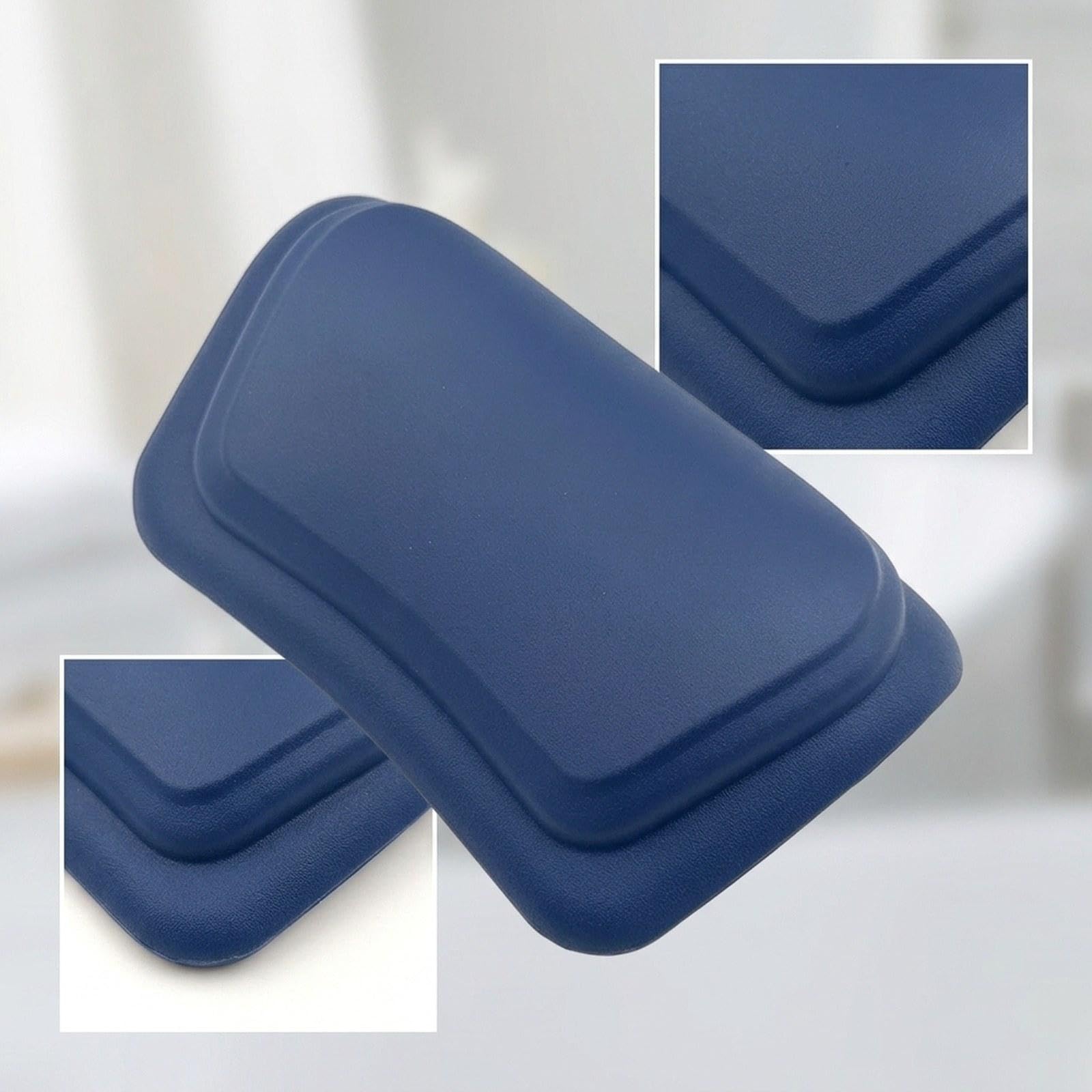 Cuscino Vasca Da Bagno Testiera Ergonomica PU Morbida Poggiatesta Ventosa Accessorio Vasca Sostegno Collo Adulti Adatto per Bagno Spa Casa, Blu Reale