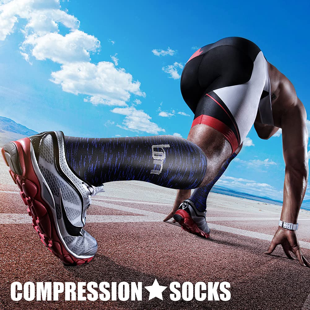 Calcetines de compresión (3 pares) de 15 a 20 mmHg es el mejor atlético y médico para hombres y mujeres, correr, vuelo, viajes, enfermeras, edema