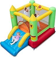 Vista 16 de BOUNTECH Casa inflable para rebotar, casa inflable para niños, diversión de fiesta en interiores y exteriores, con área de salto resistente