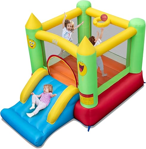 Miniatura 16 de BOUNTECH Casa inflable para rebotar, casa inflable para niños, diversión de fiesta en interiores y exteriores, con área de salto resistente