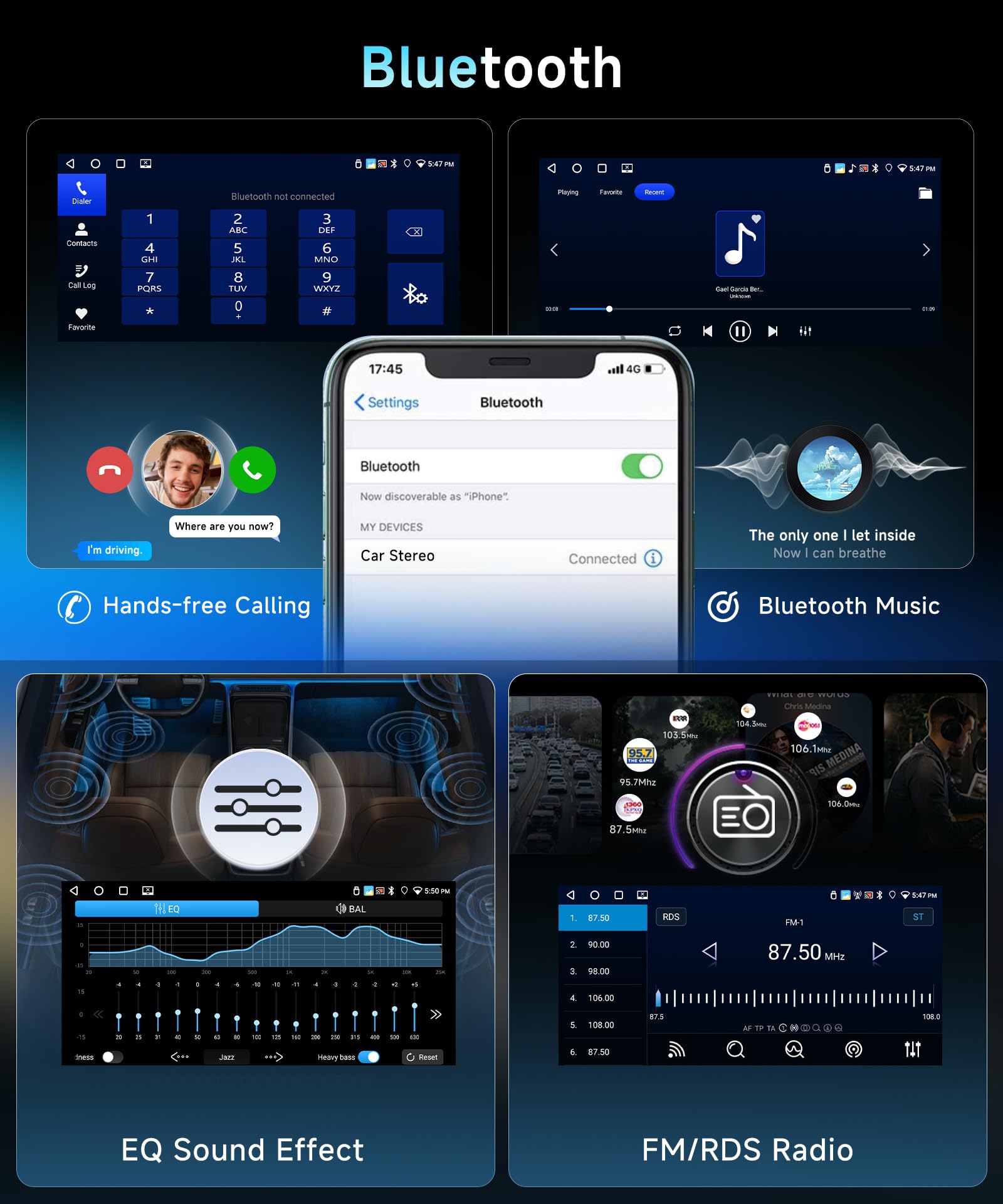 4G/64G VECHTEL 6,9" radio samochodowe Bluetooth Android 15 Carplay Android Auto, DSP, 2 USB/Type-C, EQ, WiFi GPS, Mirrorlink, radio RDS/FM 2 Din Con kamera cofania AHD/sterowanie na kierownicy