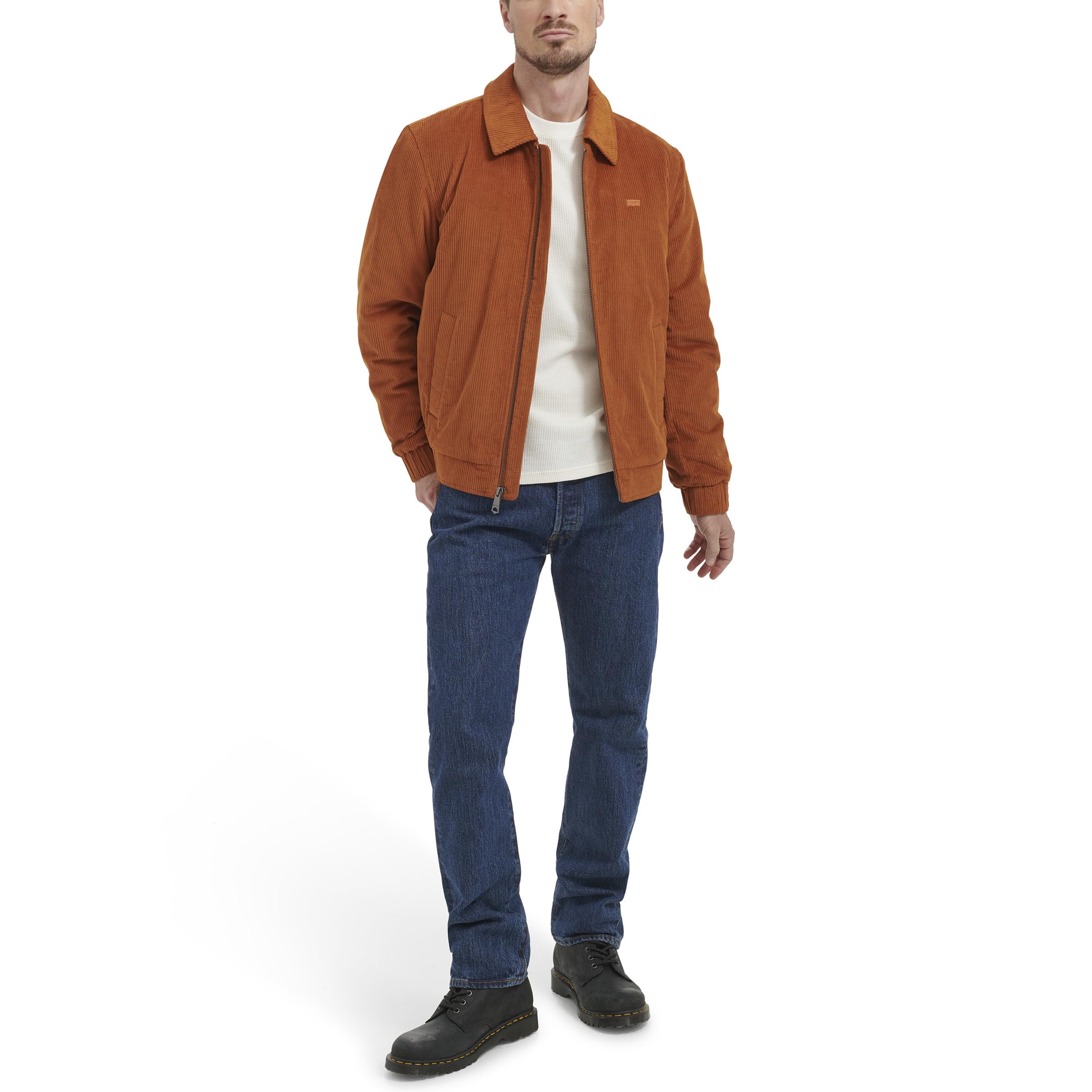 Levi's Herren Cord-Bomberjacke, Orange (Desert Sun), S – Ansicht 2