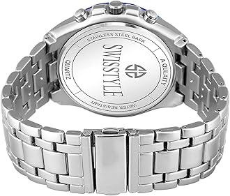 SWISSTYLE Analogue Men's Watch (Black Dial Silver Colored Strap)