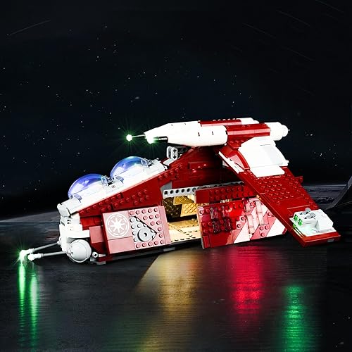 Miniatura 5 de Kit de iluminación LED para Lego Star Wars The Clone Wars Coruscant Guard Gunship 75354, luz LED compatible con modelos de bloques de construcción