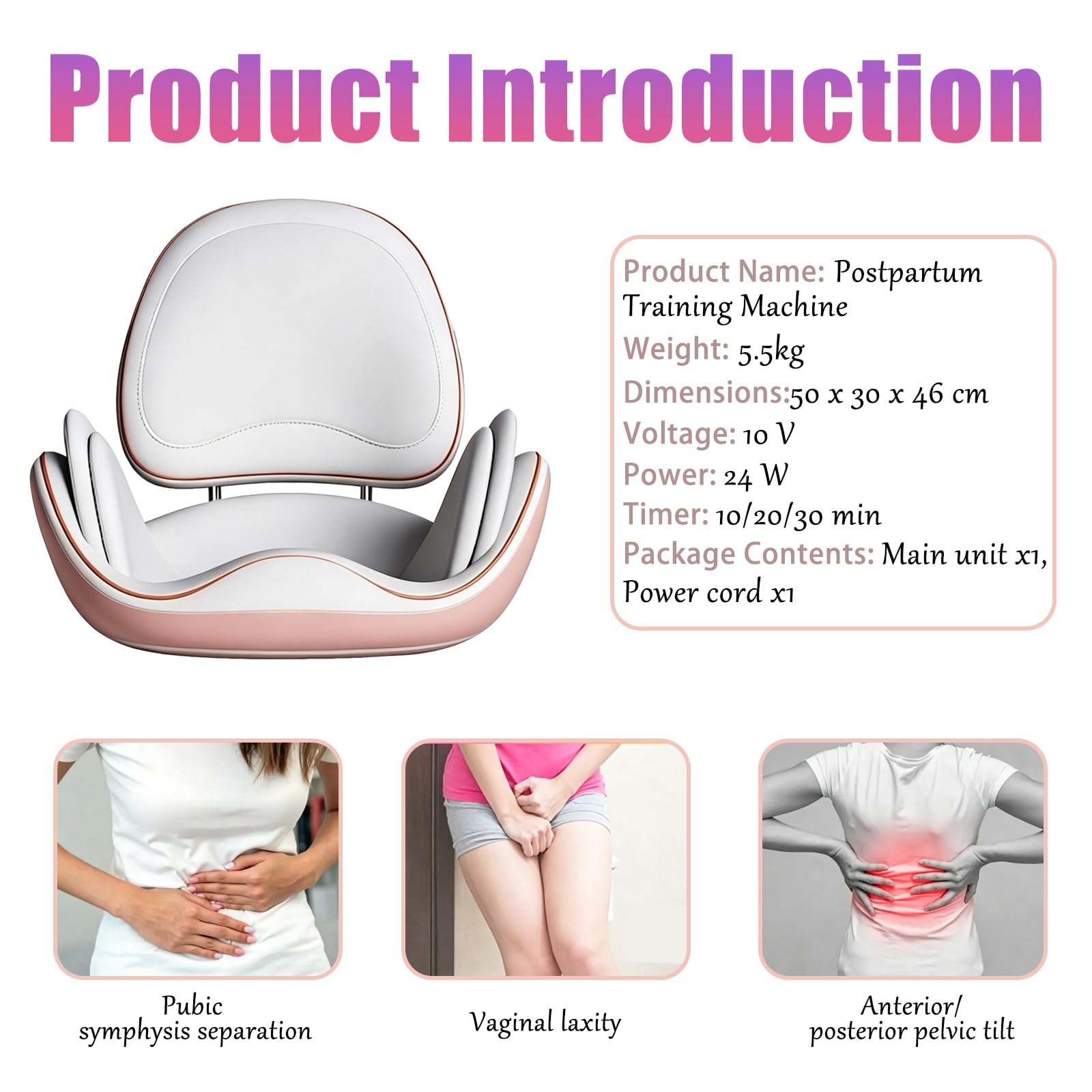 Allenatore Muscolare del Pavimento Pelvico, Allenatore Kegel Portatile con Timer Intelligente, Cuscinetto Multi-Angolo Pieghevole for Allenamenti Addominali, Modellamento Fianchi