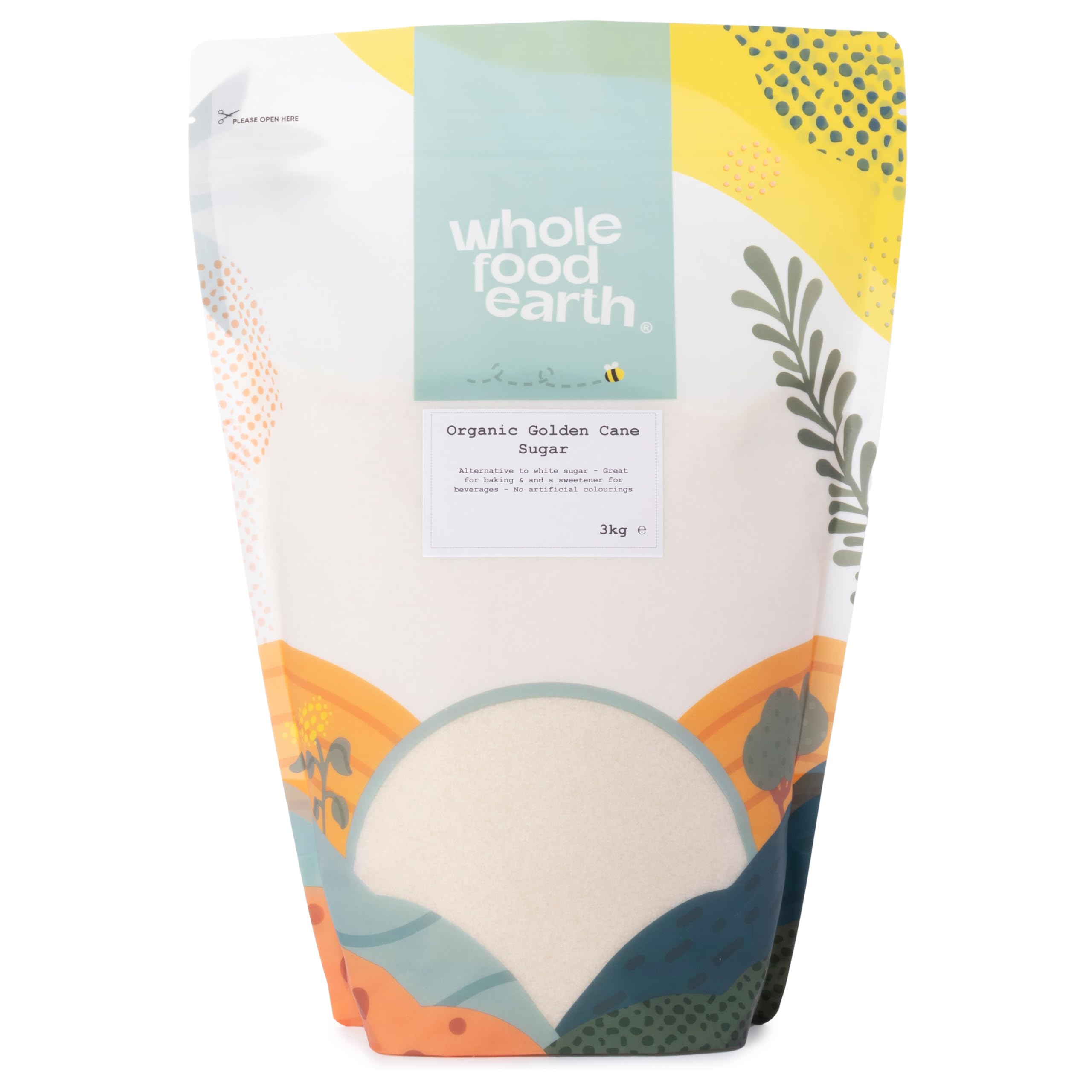 Wholefood Earth® Organic Golden Cane Sugar - 3kg - Unrefined (packaging may vary)