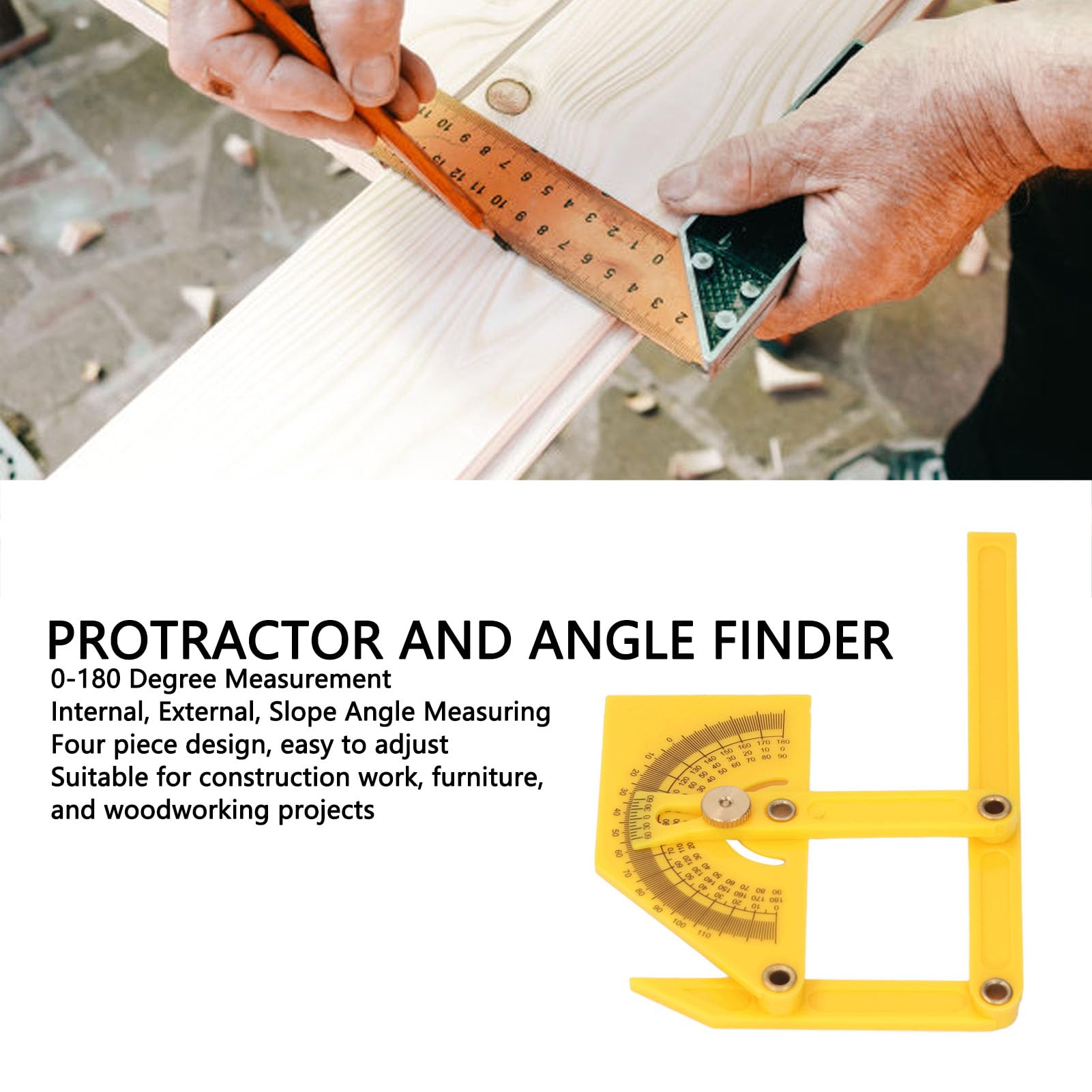 Adjustable Plastic Angle Finder Internal External Slope Measurement Tool for Woodworking