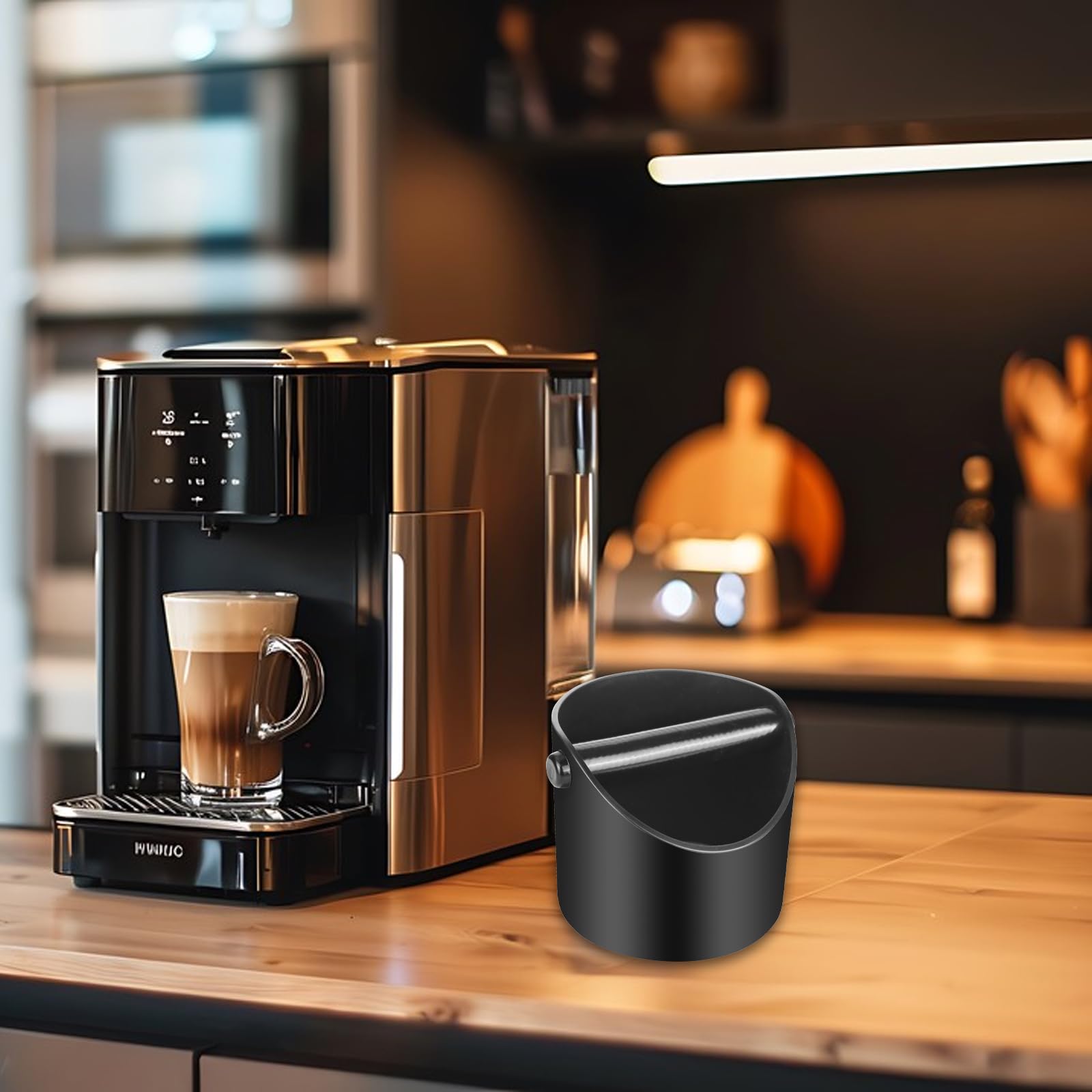 Coffee Knock Box Contenitore Per Fondi Di Caffè Con Battitore E Paletta - Accessorio Barista