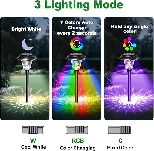 Miniatura 4 de BEAU JARDIN - Luces solares para exteriores para iluminar caminos patios y jardines hechas de cristal y acero inoxidables impermeables con