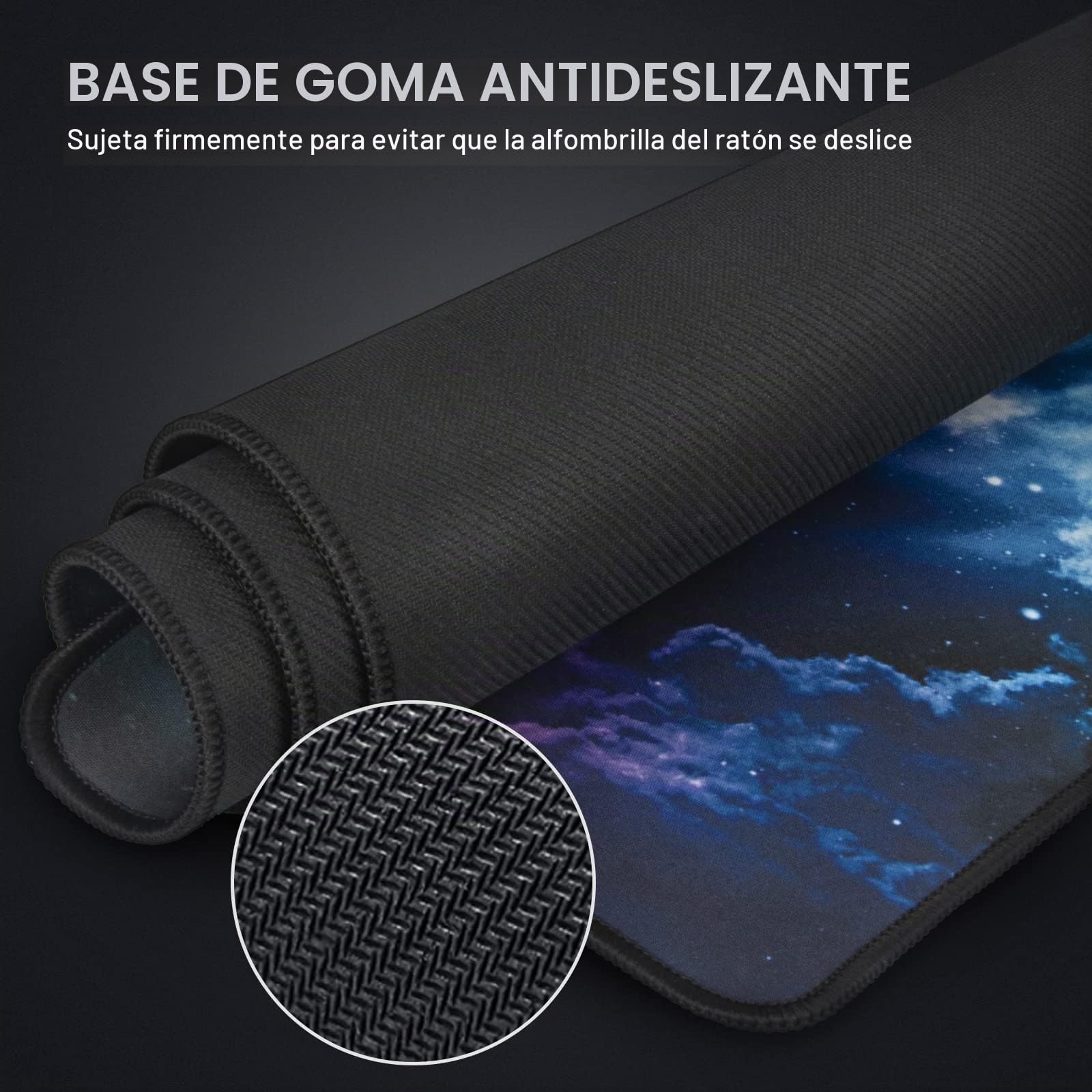 EFISH Alfombrilla de ratón grande para juegos (800×300×3mm) con bordes cosidos, base de goma natural antideslizante duradera, alfombrilla de teclado lavable, alfombrilla de escritorio para jugadores