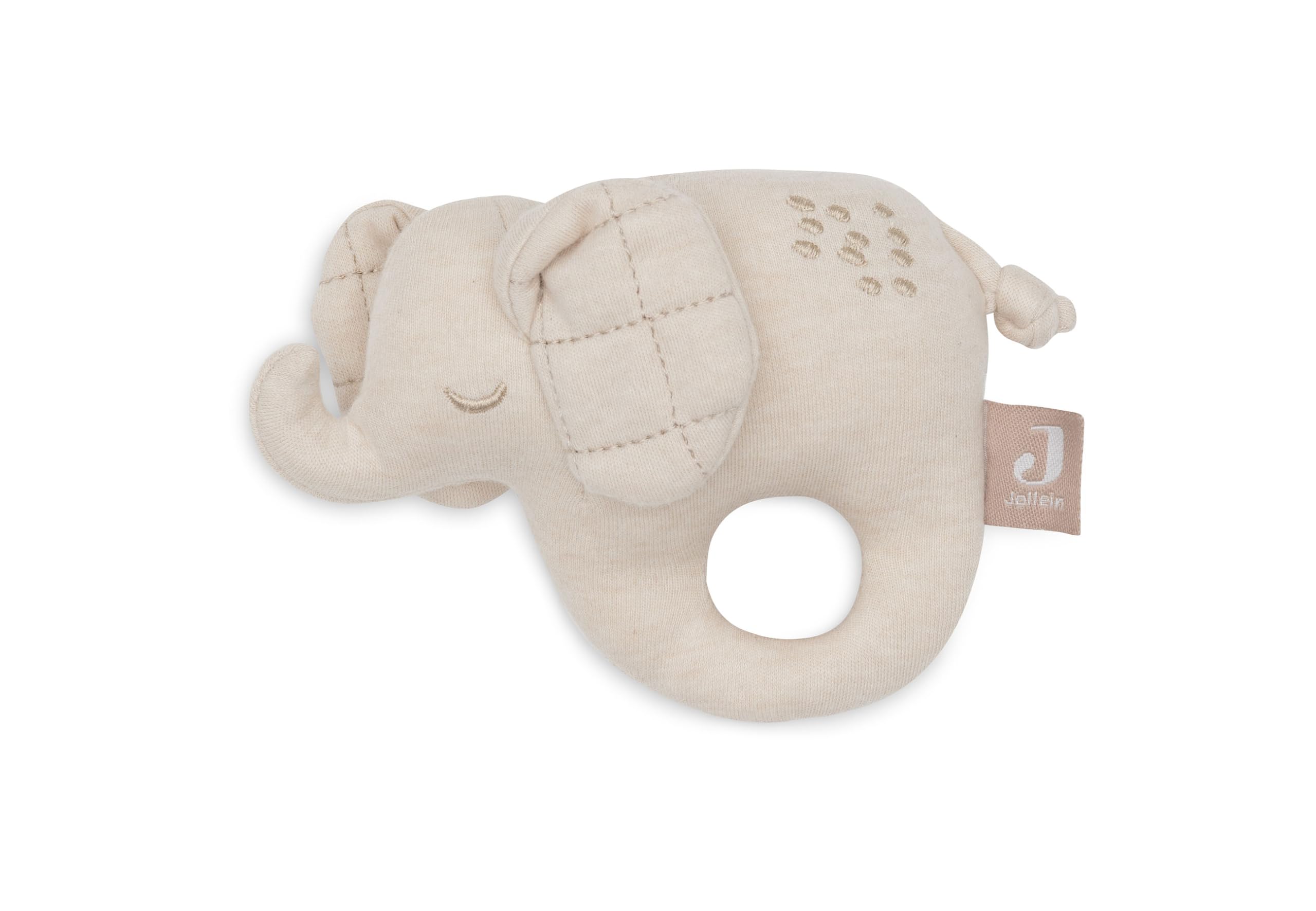 Jollein Rassel – Elephant Tales – Baby Spielzeug mit Ring & Glöckchen – Kuscheltier Rassel – Weich & Handlich – Fördert Sinne & Motorik – Handwaschbar – Geschenke zur Geburt