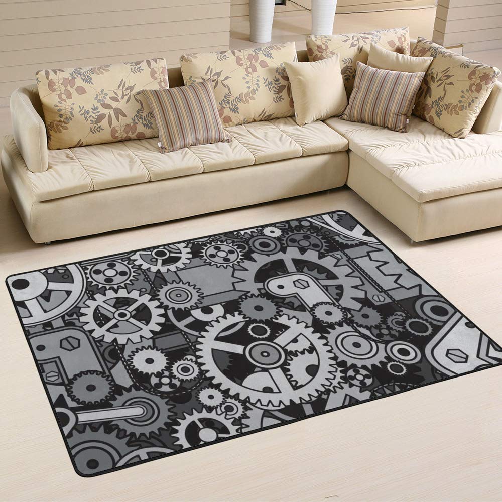 Tapis à engrenages punk grand tapis de salon durable 60x39 inch
