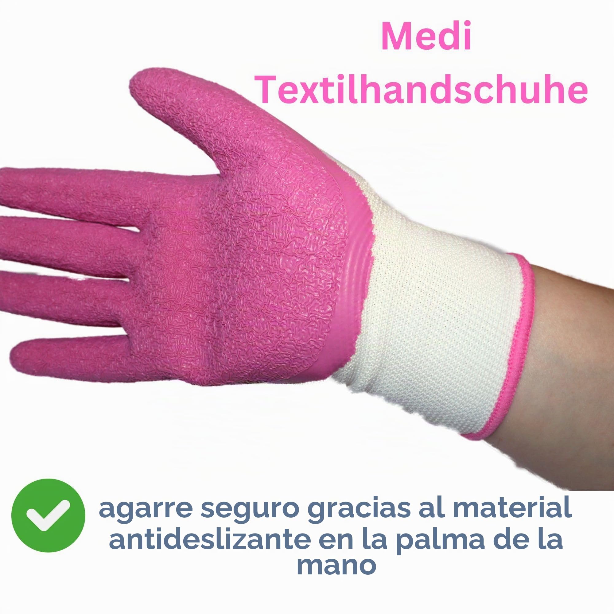Medi - Guantes textiles (par) para una fácil colocación de medias de compresión, incluye red de lavandería Olanmarp - Fácil manejo (guantes talla M)