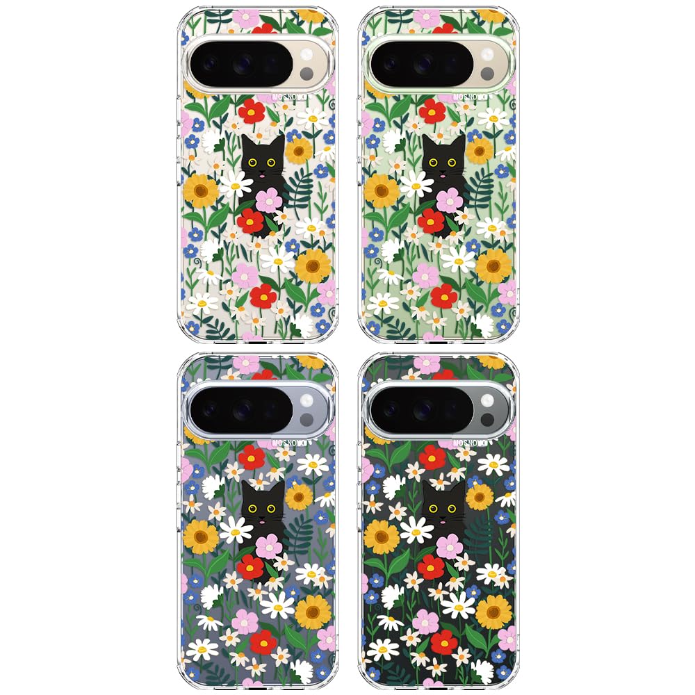 MOSNOVO Case for Google Pixel 10 & Pixel 10 Pro, [Buffertech 6.6ft Military-Grade Drop Protection] [Anti Peel Off Tech] Clear TPU Bumper Phone Case Cover Design - Cute Cherry — view 237