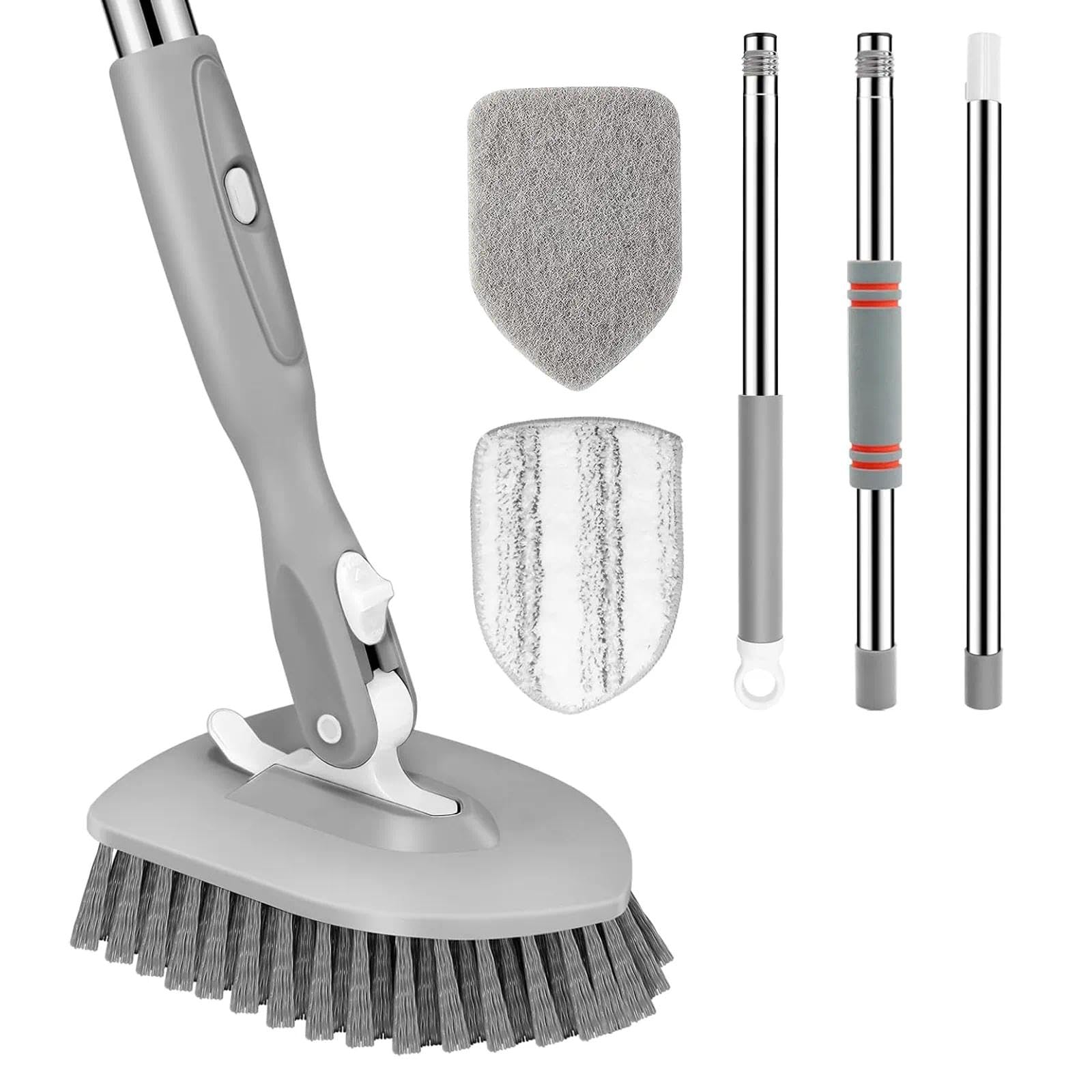 SetSail Tile Tub Scrubber Brush 3-in-1 Shower Scrubber with Adjustable Long Handle Shower Cleaner Brush