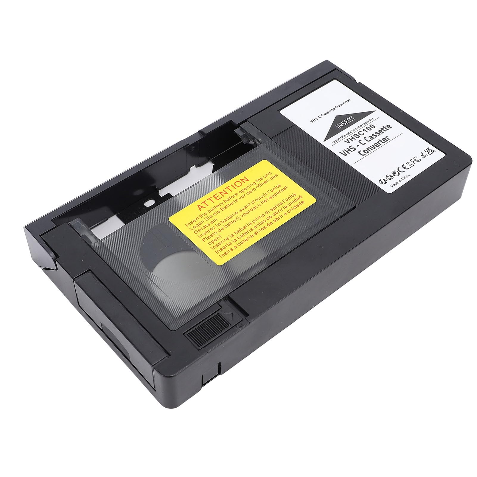 Adaptateur de Cassette VHS C, Compatible 12 Mm SVHS VHS C vers VHS, Caméscopes Motorisés VHS VHS C vers VHS, pour Lecteur de Cassette Vidéo VHS vers Conversion Numérique