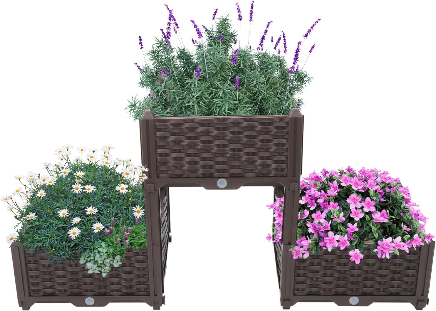 Raised Garden Bed, Elevated Planter Garden Box with Legs, Drainage Holes and Plugs, Outdoor Standing Planter Raised Beds Kit, Perfect for Growing Fresh Vegetables, Flowers and Herbs