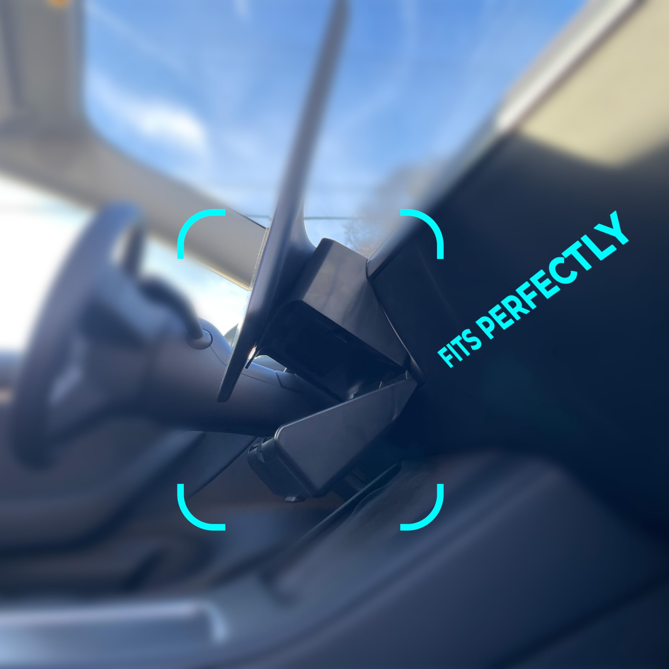 DockCharged Tesla Sunglass Holder for Tesla Model 3 and Model Y with Extra Under Screen Storage - Hidden Tesla Center Console Organizer - Tesla Model Y Accessories - Tesla Model 3 Accessories