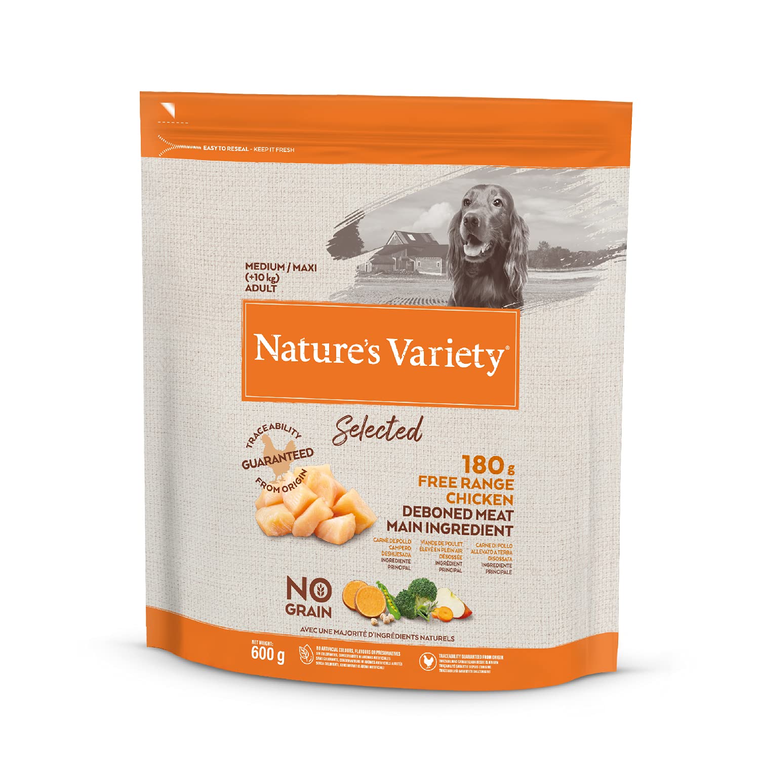 Natures Variety Dog Medium Adult Dry Selected Chicken 600Gm
