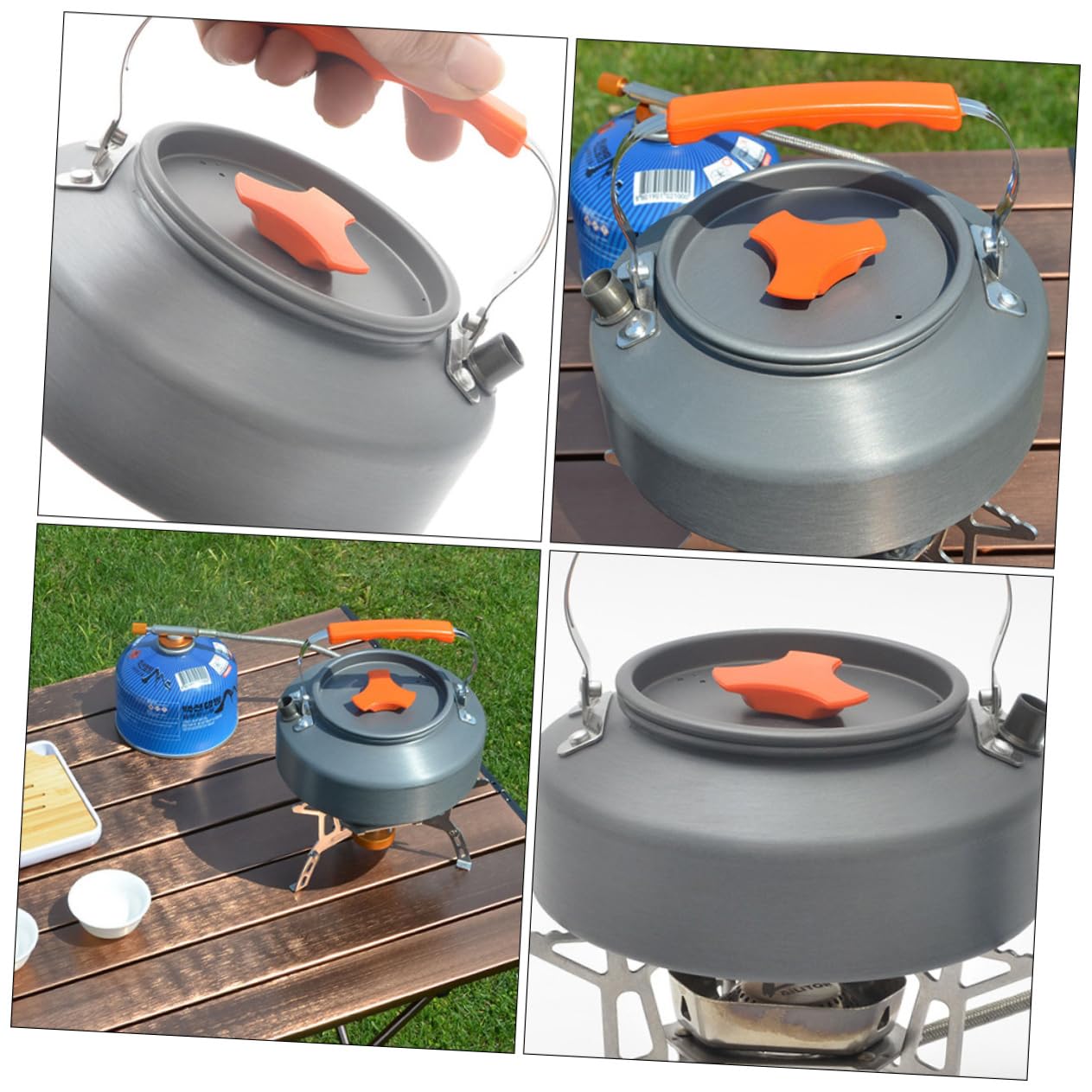 Happyyami Compact Lightweight Outdoor Camping Kettle Durable Boiling Kettle for Tea and Coffee Heat Insulated Design for Picnics and Travel