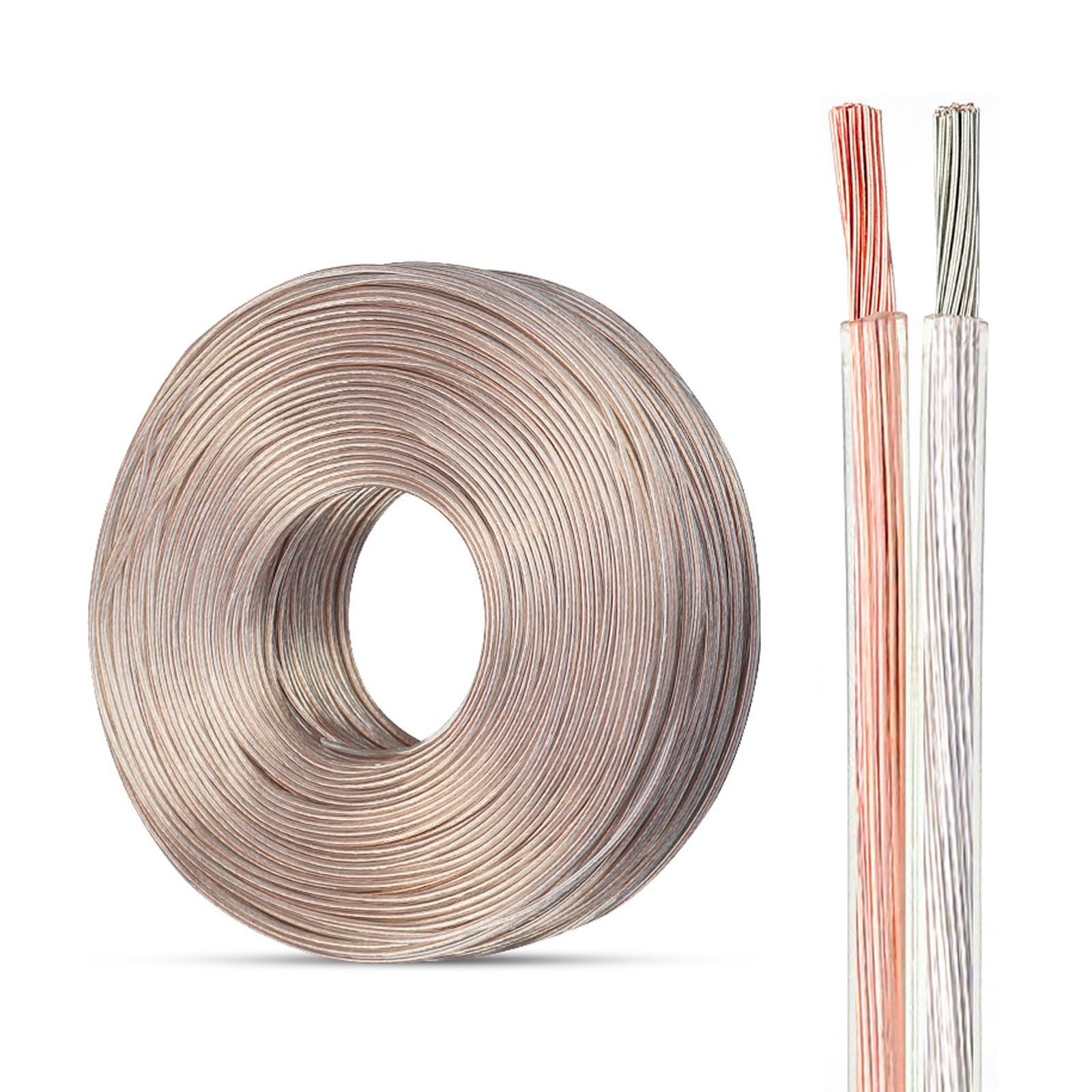 30~26 AWG Electrical Wire Tinned Copper Copper Conductor Wire 30~26 Gauge LED Neon Wire 30 Ft Whole VolumePVC Transparent Cable for Applicable to Smart Home Electronic Devices(30ft 26AWG-2P)