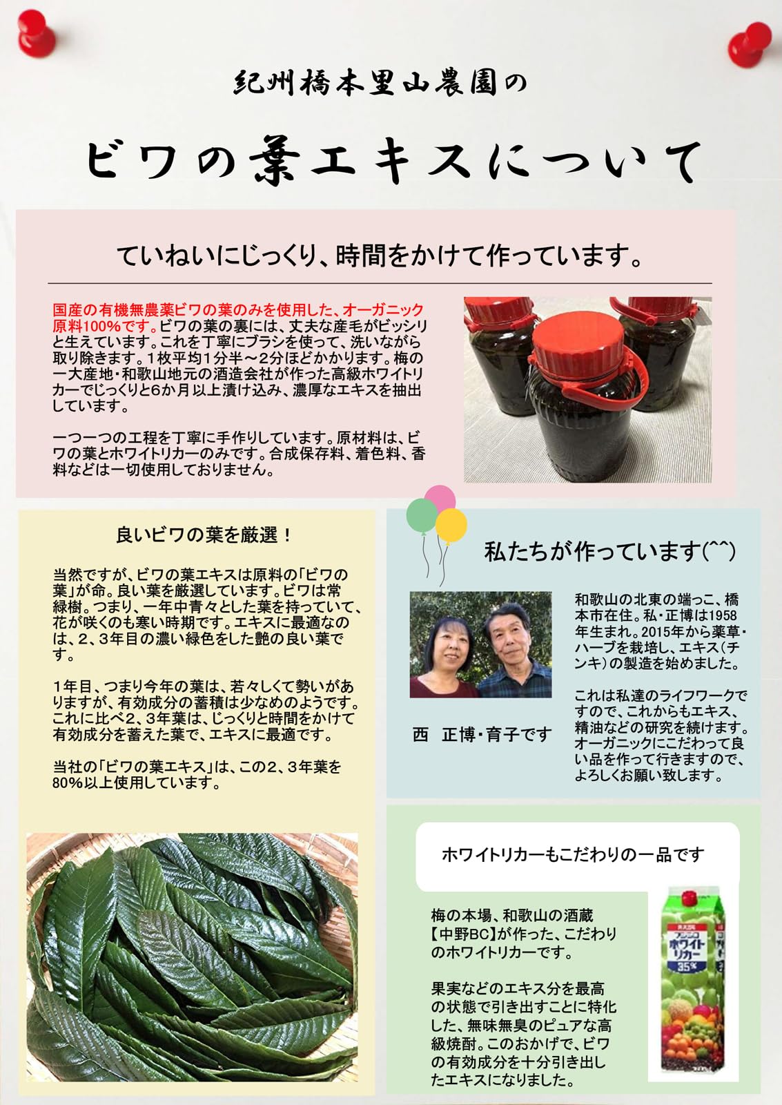 Amazon.co.jp: 紀州橋本里山農園 ビワの葉エキス100ml ×1 無農薬 有機