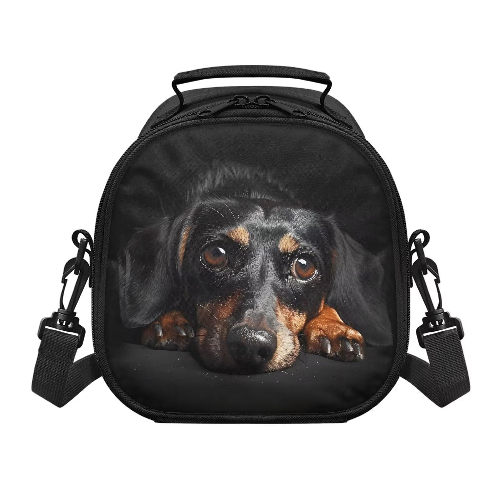 TOADDMOS Cute Dachshund Lunch Bag Children Lunch Shoulder Bag Insulated Food Handbags Case Lightweight Lunch Box for School,Office,Picnic