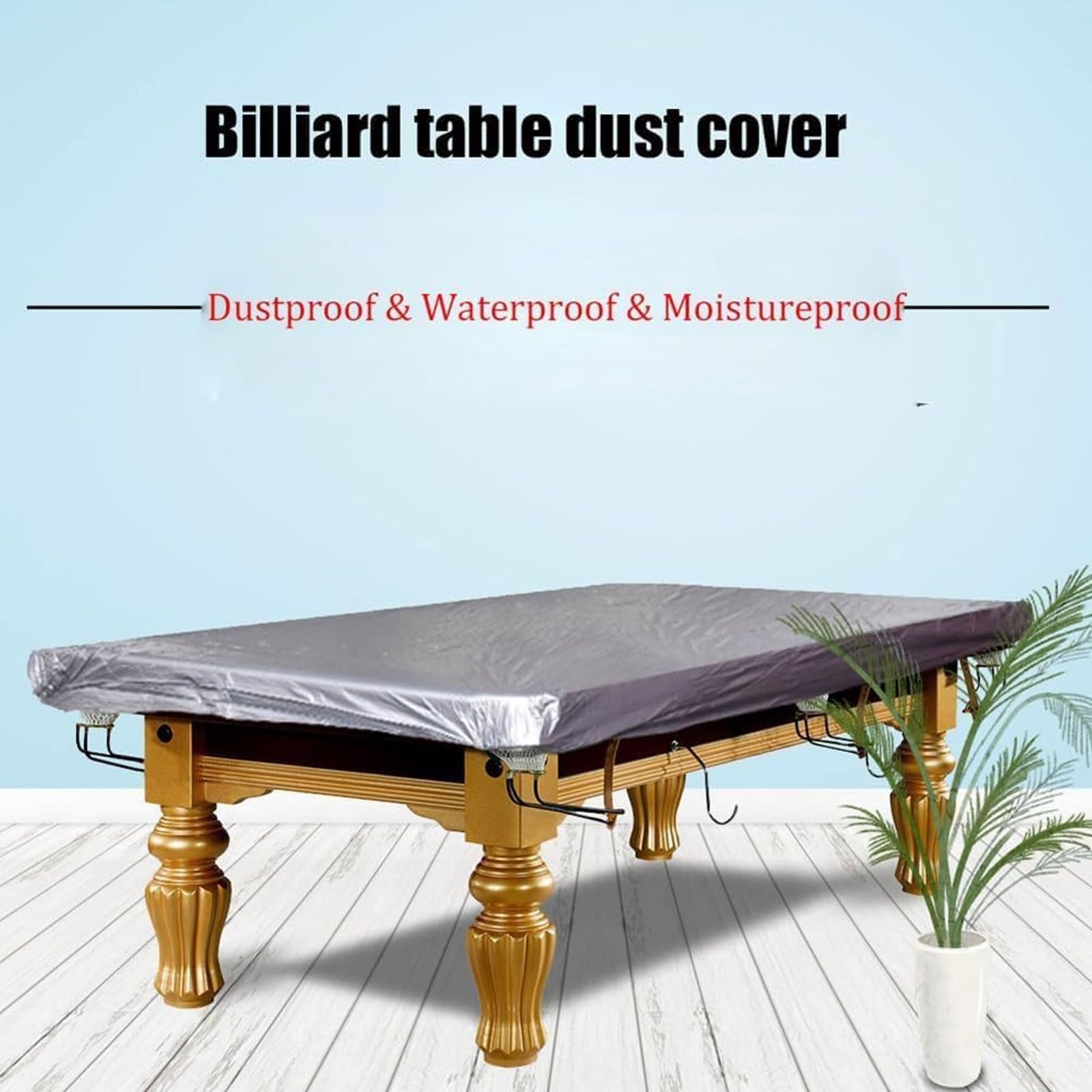 Copertura per Tavolo da Biliardo,7/8/9/10/12 Piede Tavolo da Biliardo Copertura Antipolvere Impermeabile 210D PVC Tavolo da Biliardo Biliardo Copertura (Size : 12FT)