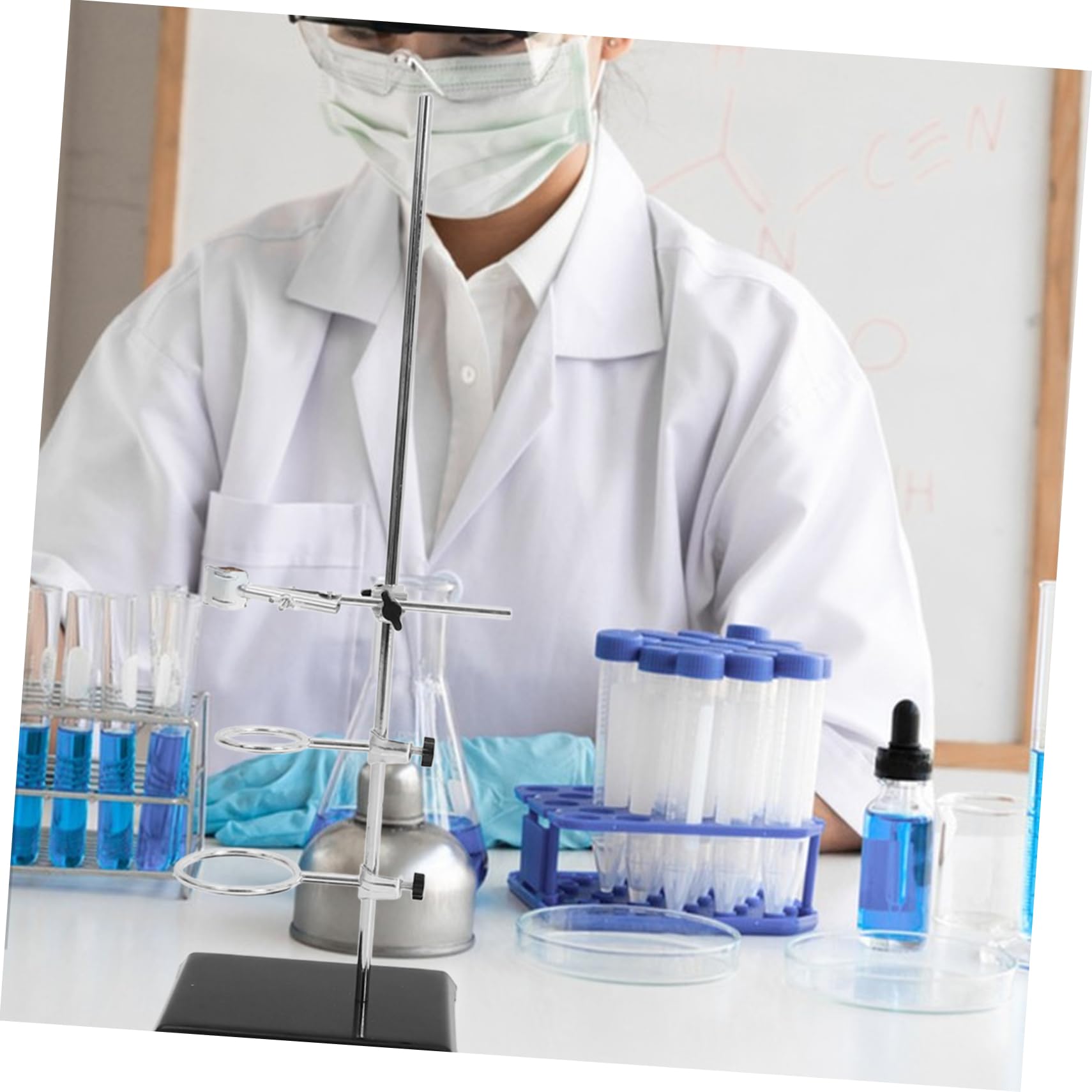 Laborstativ für Physik und Chemieexperimente mit Klemme für Filtration und Erhitzung Stabiles und Tragbares Stativ für Laboreinsatz