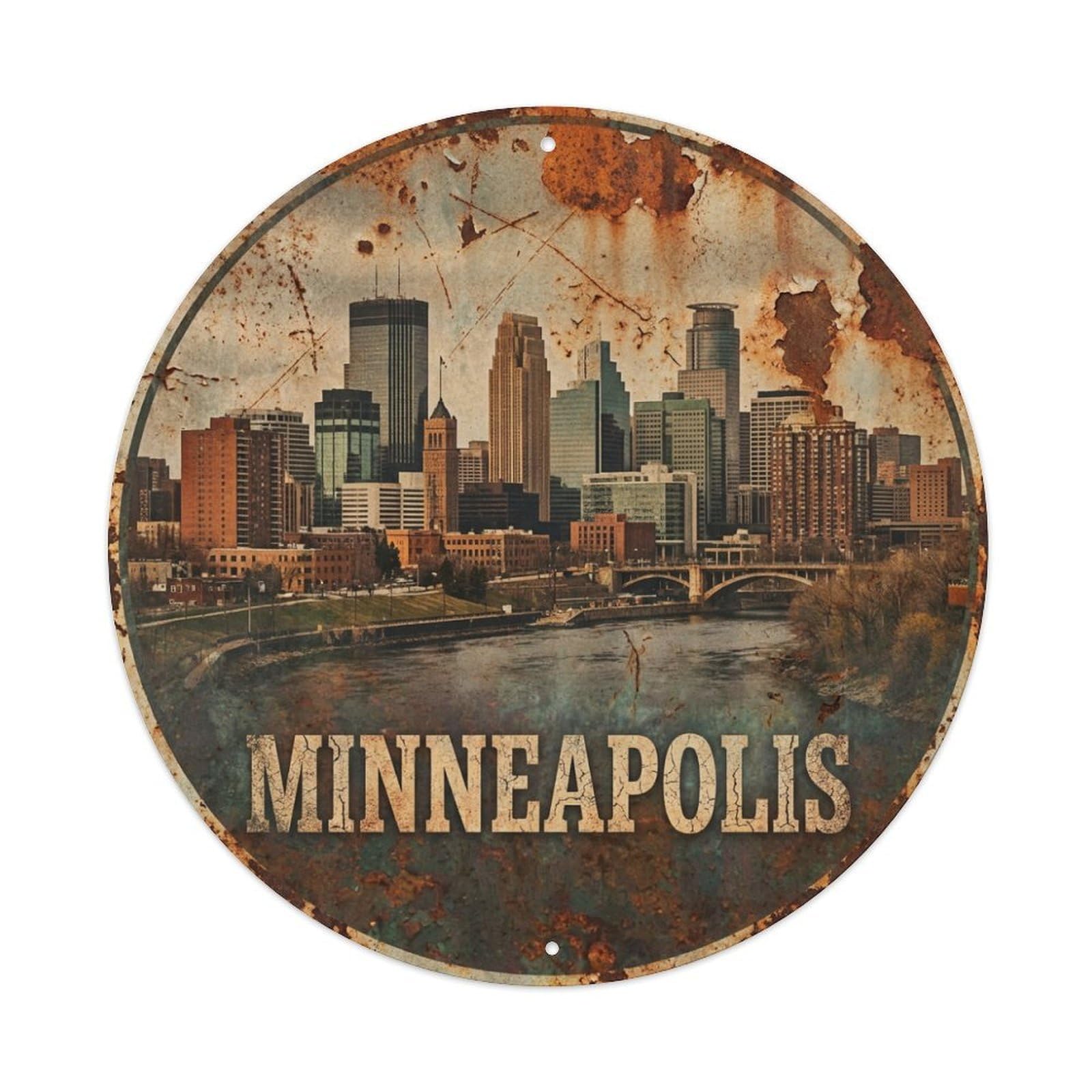 Tgrcjimh Style Metal Tin Sign Vintage Travel Usa Minneapolis