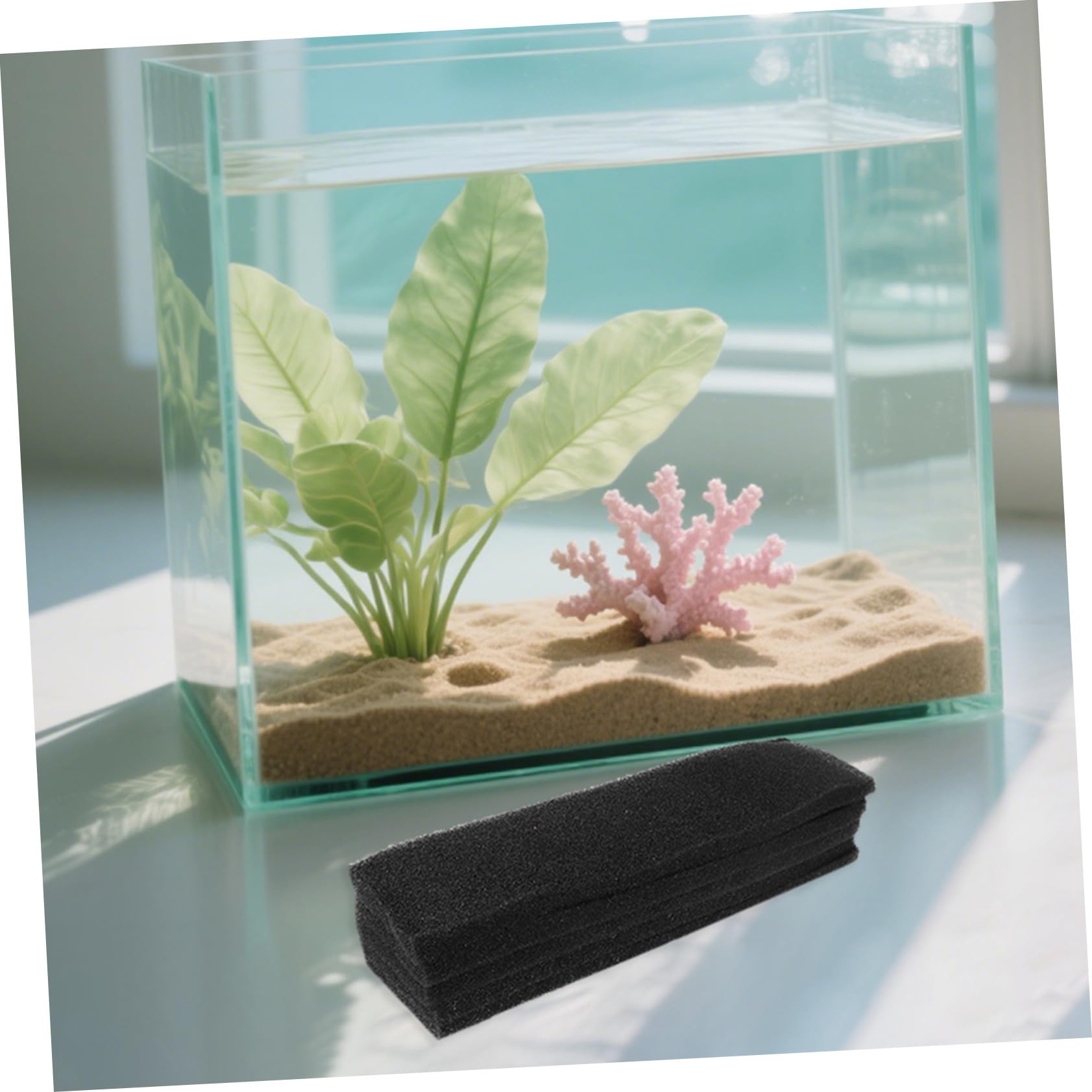 BESTonZON 8 Stück Aquarium Filterschwamm Zuschneidbare Filterpads für Süß Meerwasser Teiche Leiser Ersatzfilter Schwamm für Fischbecken Biologische Filtermedien