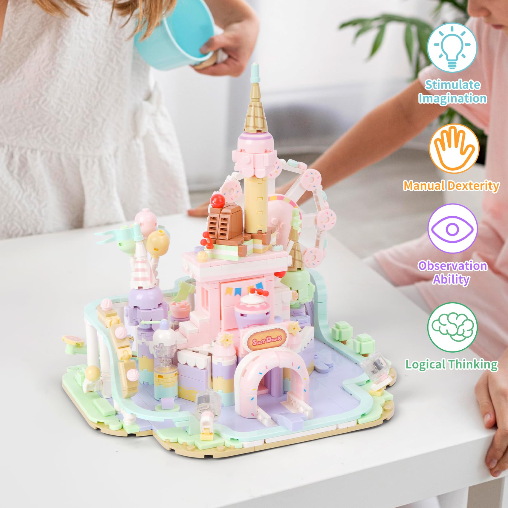 Buroku - Kit Costruzione Medievale 350 Pezzi | Mulino a Vento Realistico | Mattoni di Pietra | Incoraggia Apprendimento Stem e Abilità Motorie | Per Bambini e Adulti | Include Colla