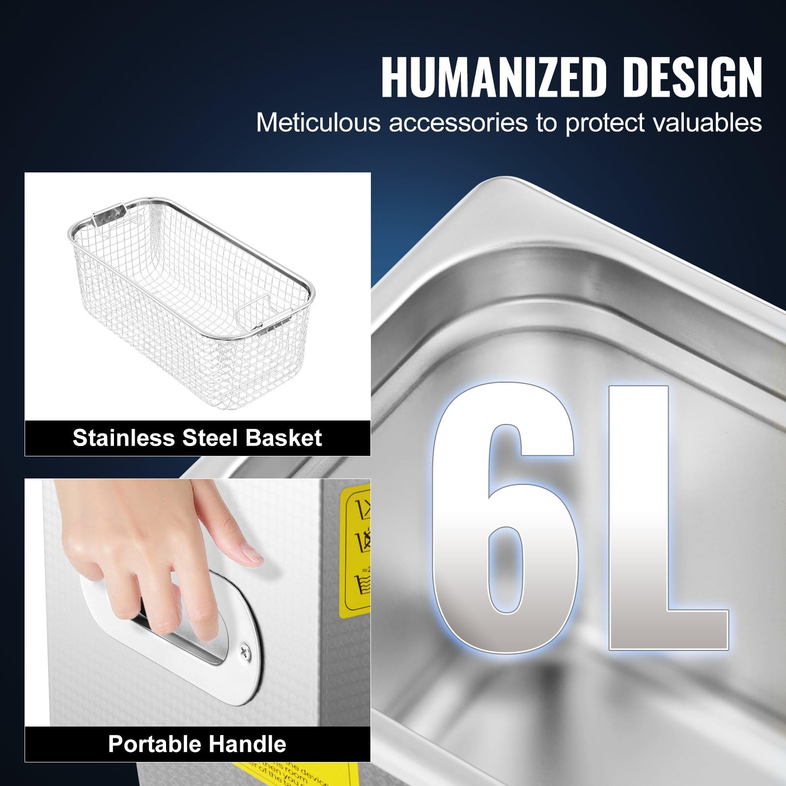 Limpiador ultrasónico 6L con calefacción y regulación del tiempo limpiador sónico profesional de acero inoxidable 180W 220V para joyas, laboratorios, equipos dentales e industriales