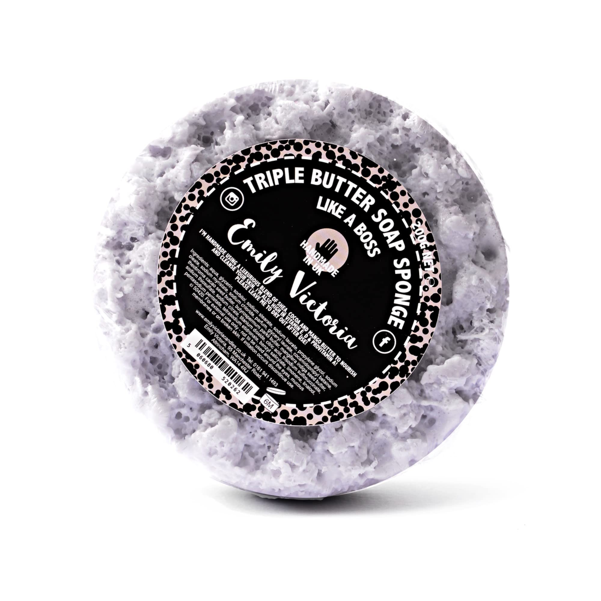 Emily Victoria Triple Butter Soap Sponge - Like A Boss Masculine & Citrus Scent 200g