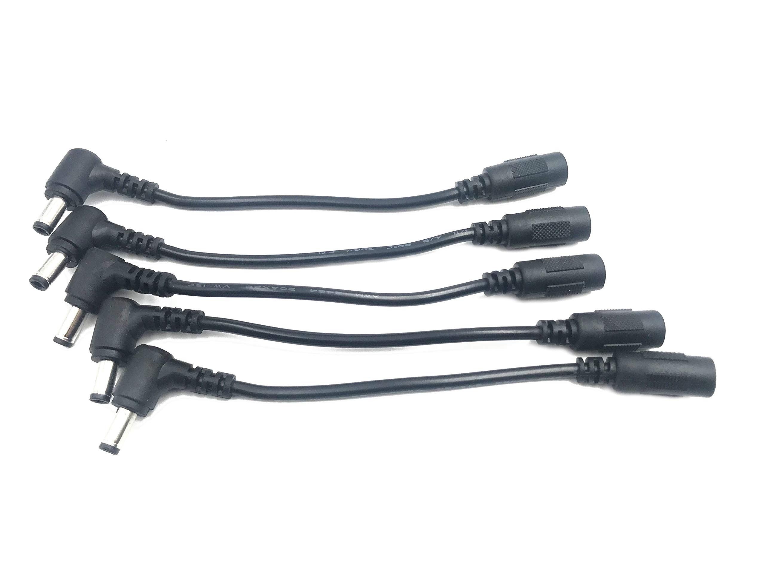 QIANRENON 90 Grad Winkel DC 5,5 x 2,5 mm auf 5,5 x 2,1 mm Adapter Stecker auf Buchse, 2 Stück