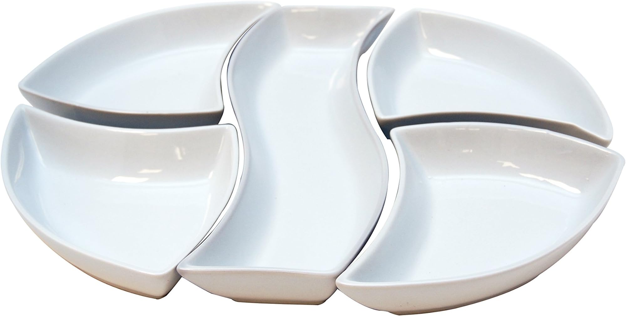 Kitchen Elements Ceramic Oval 5-Piece Dip Tray Set