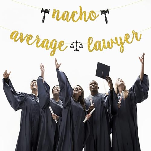 Miniatura 7 de Nacho Promedio Abogado Banner Abogado Mexicano Fiesta de Graduación Banderines Fiesta Graduación Fiesta Decoración Suministros Oro Glitter