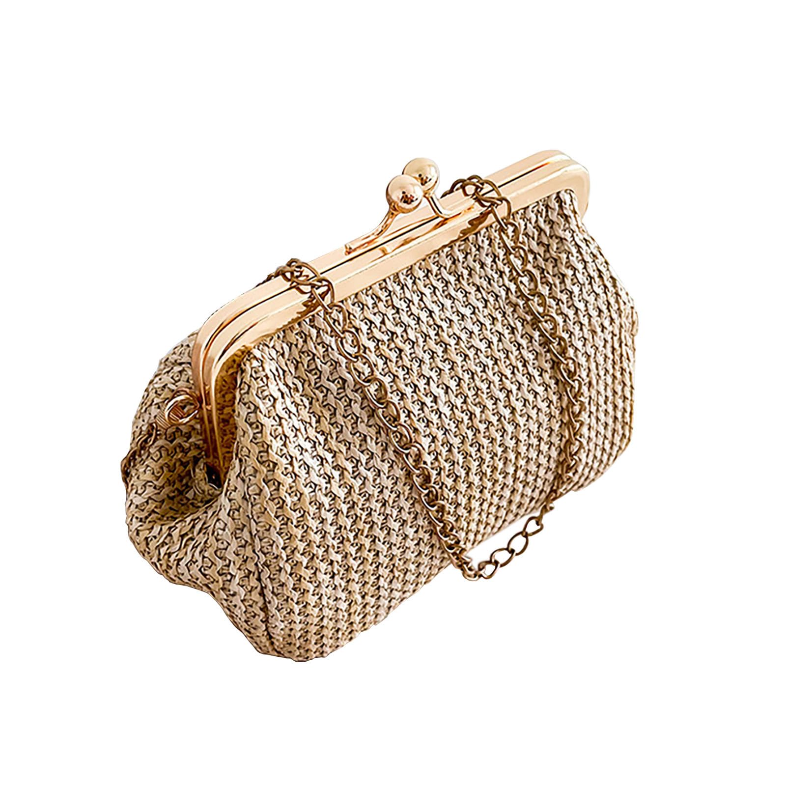 Generic O Bolsos Moda Hasp Damas Tejer Bolsos Verano Playa Mujer Ratán Pequeño Monedero Mano Bolsas Para Baratos