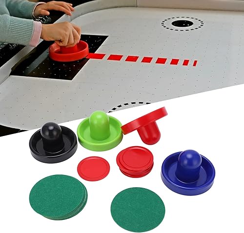 Miniatura 4 de Juego completo de accesorios de hockey multicolor con empujadores, discos y piezas de repuesto para juego de hockey de mesa, mejora tu juego