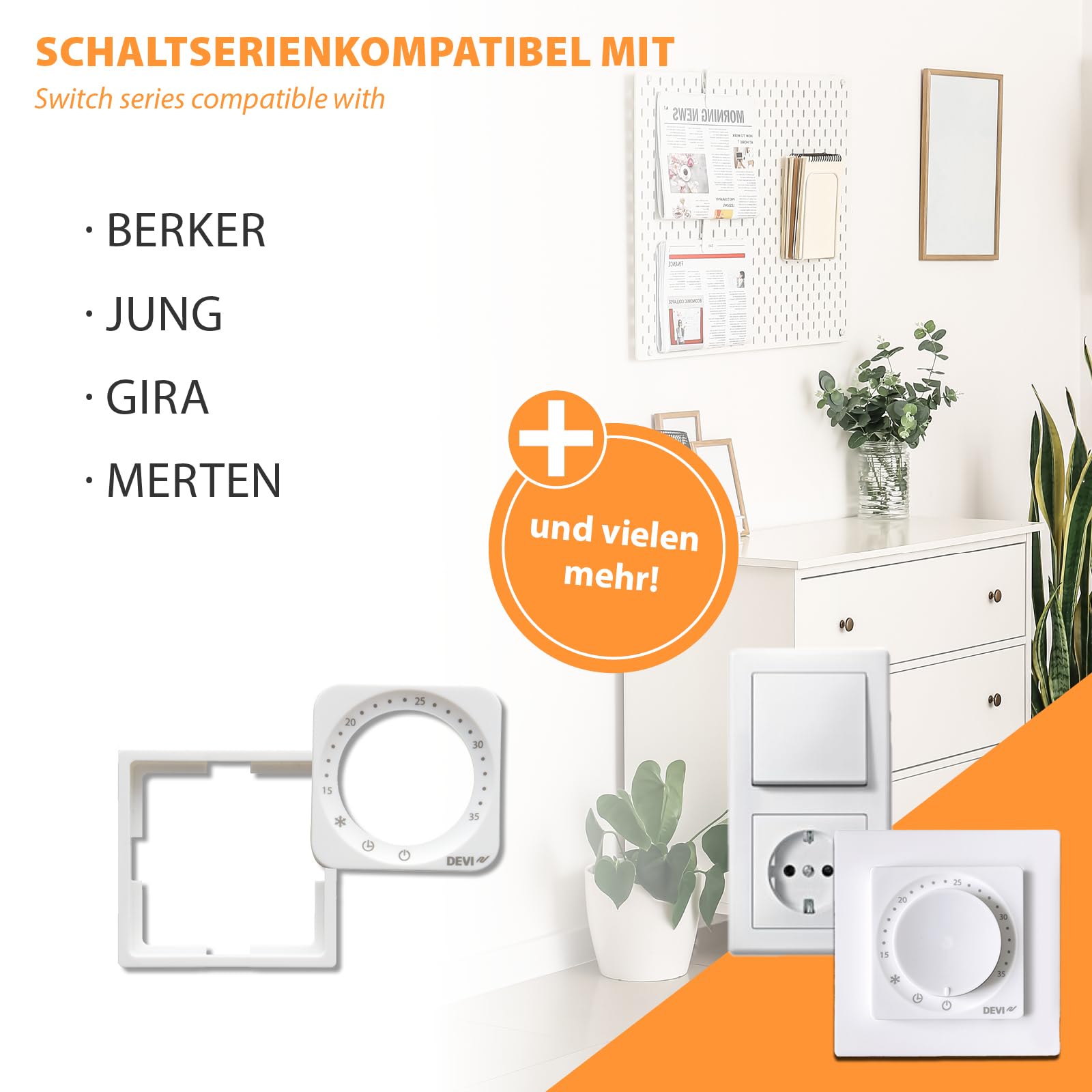 DEVIreg Room 140F1161 Bluetooth Thermostat Raumregler mit EXT. 15kOhm Sensor für elektrische Fußbodenheizung Adaptive PWM Steuerung mehrsprachige kostenlose App