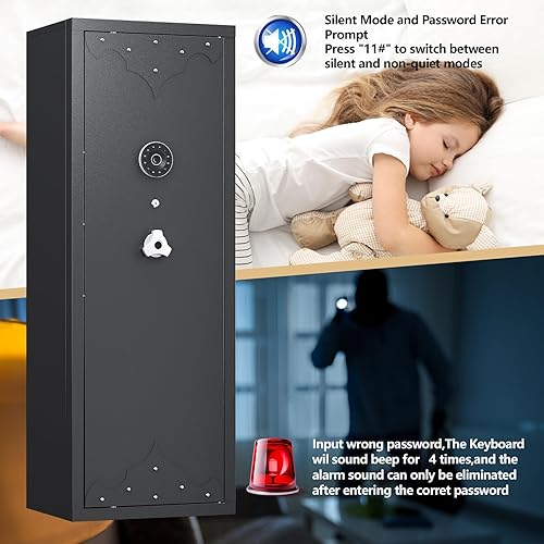 Miniatura 6 de Actualización 2024Caja fuerte para rifle 12-15, caja fuerte para el hogar para rifles y pistolas, caja fuerte grande sin ensamblar para rifle con 3