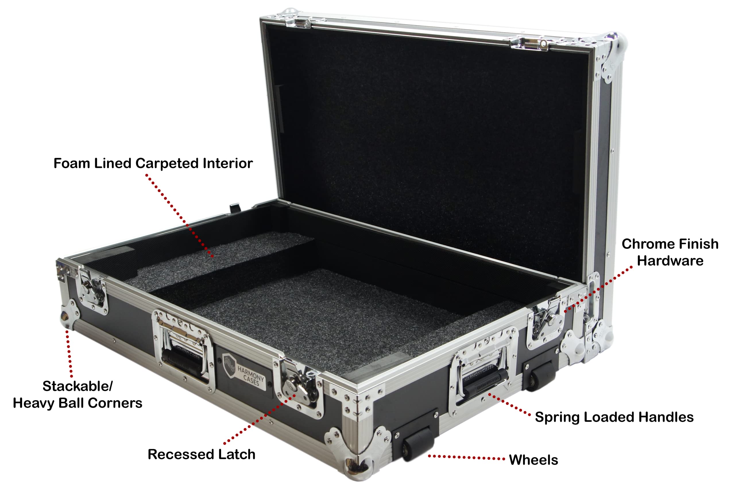Harmony Audio Cases HCREV7W DJ Flight Case Fits Pioneer DDJ-REV7 Controller With Wheels