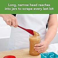 Vista 2 de Tovolo Silicone Jar Spatula Long Handled Rubber Scraping Scooping Tool for Peanut Butter Jam Jelly Jars Blenders, Extra Long Flex Core Silicone Jar